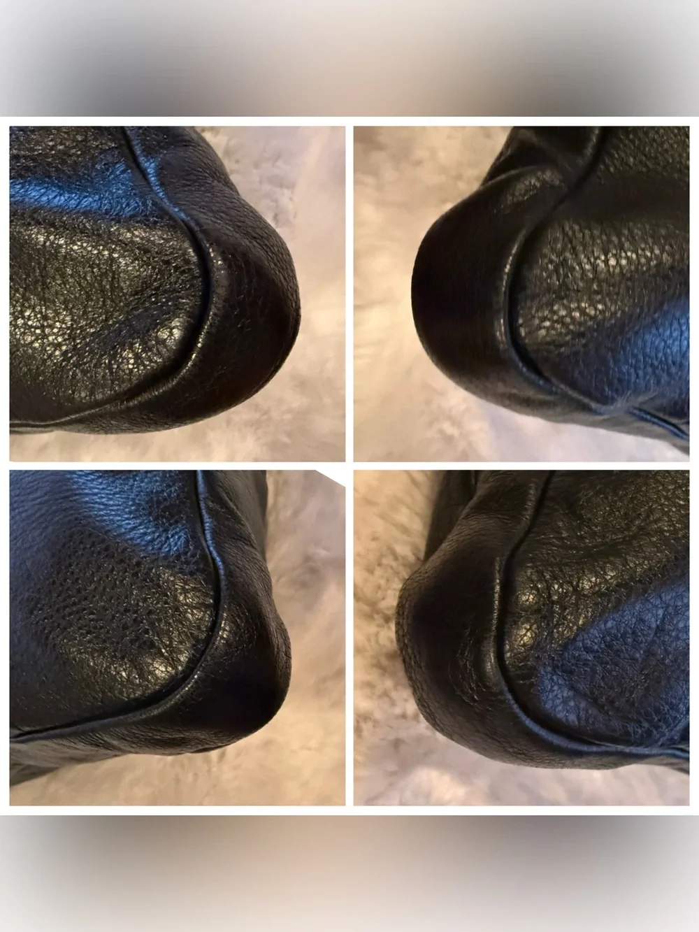Gucci Black Pebbled Leather Messenger Bag with Silver Hardware